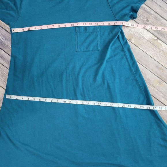LuLaRoe Teal Short Sleeve T-Shirt Dress Women's Size Large 646 - Picture 4 of 8